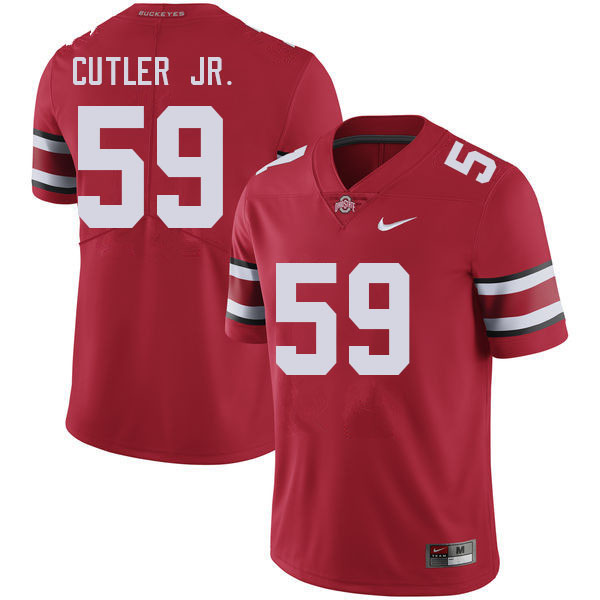 Men's Ohio State Buckeyes #59 Victor Cutler Jr. Red Authentic College Stitched Football Jersey 23MS047NJ